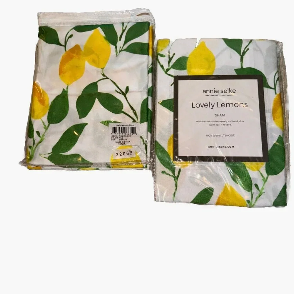 Set of 2 Pine Cone Hill Lovely Lemons Standard Pillow Shams by Annie Selke